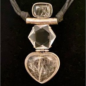 Sterling Silver Natural Quartz Necklace